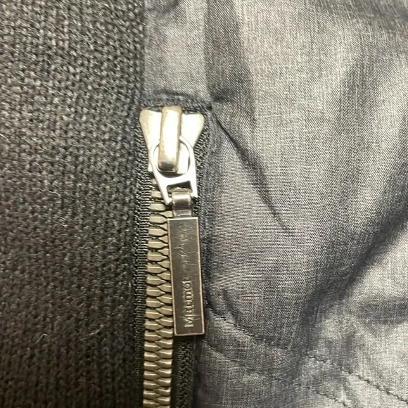 MARMOT Thea Jacket Down Insulated Hybrid with Fleece Sleeves Faux Fur Collar, XS - Picture 7 of 13